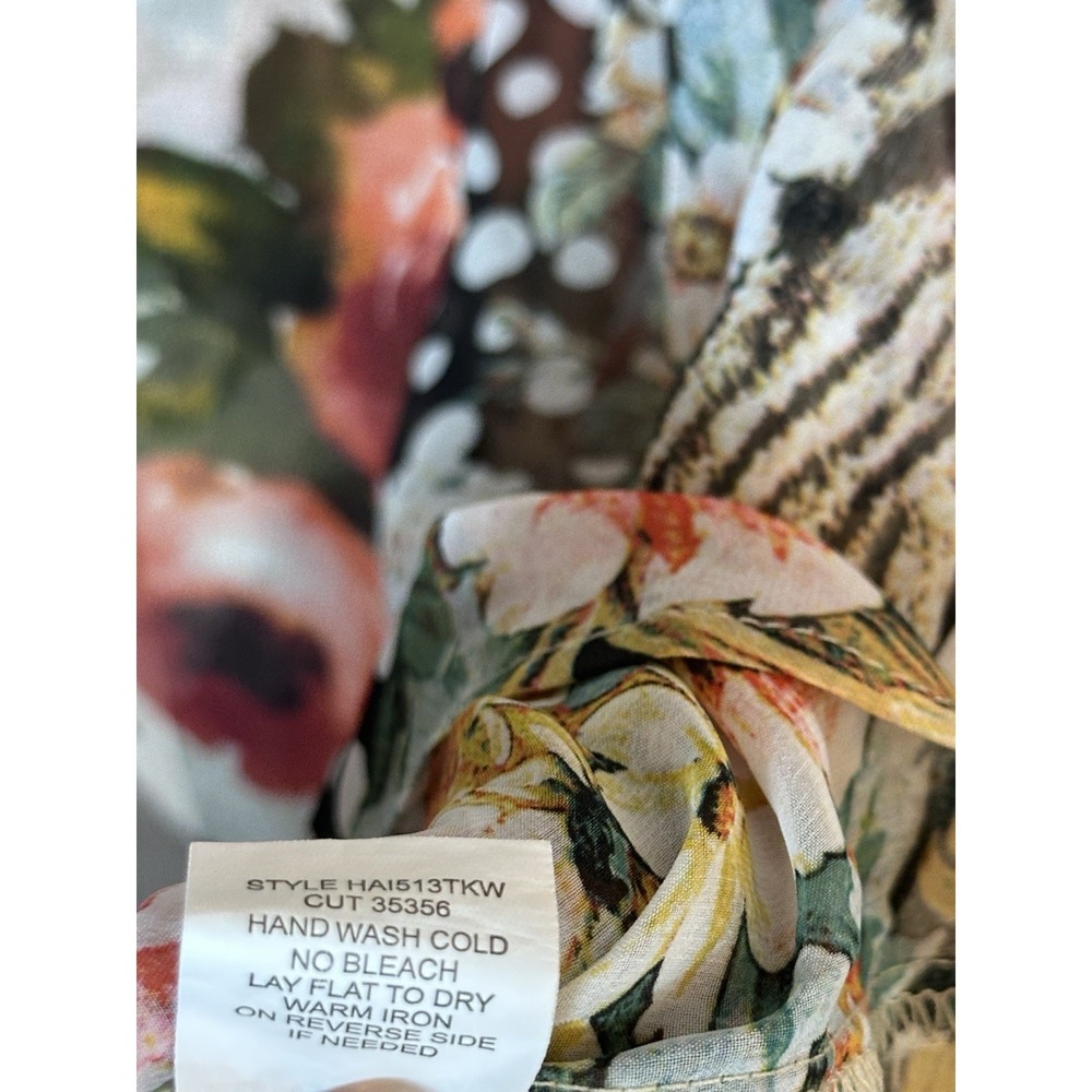 Anthropologie Fig & Flower  Blouse Plus 3X Sheer Floral Patchwork Boho Peasant - Picture 8 of 10